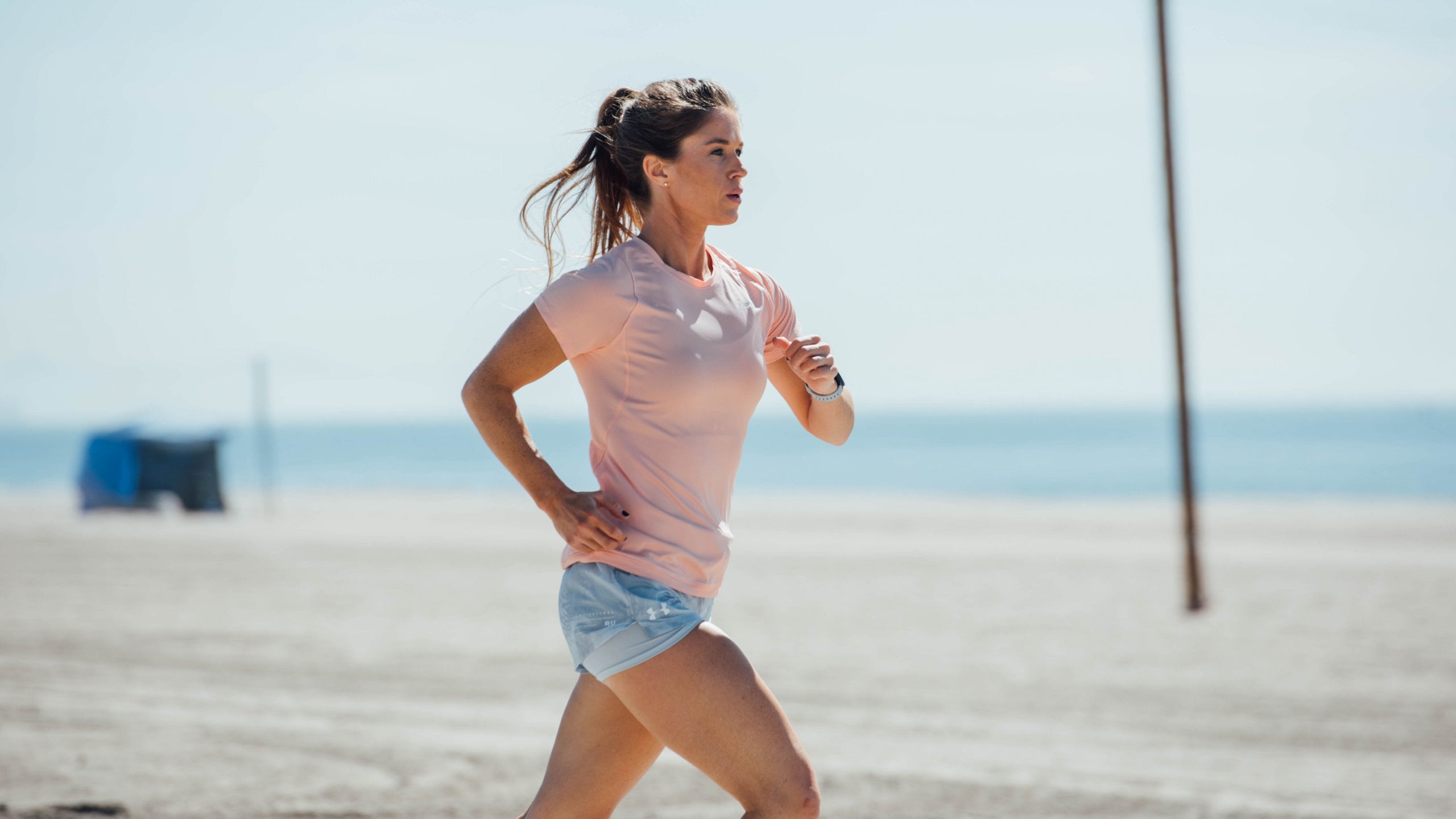 Woman running in the heat