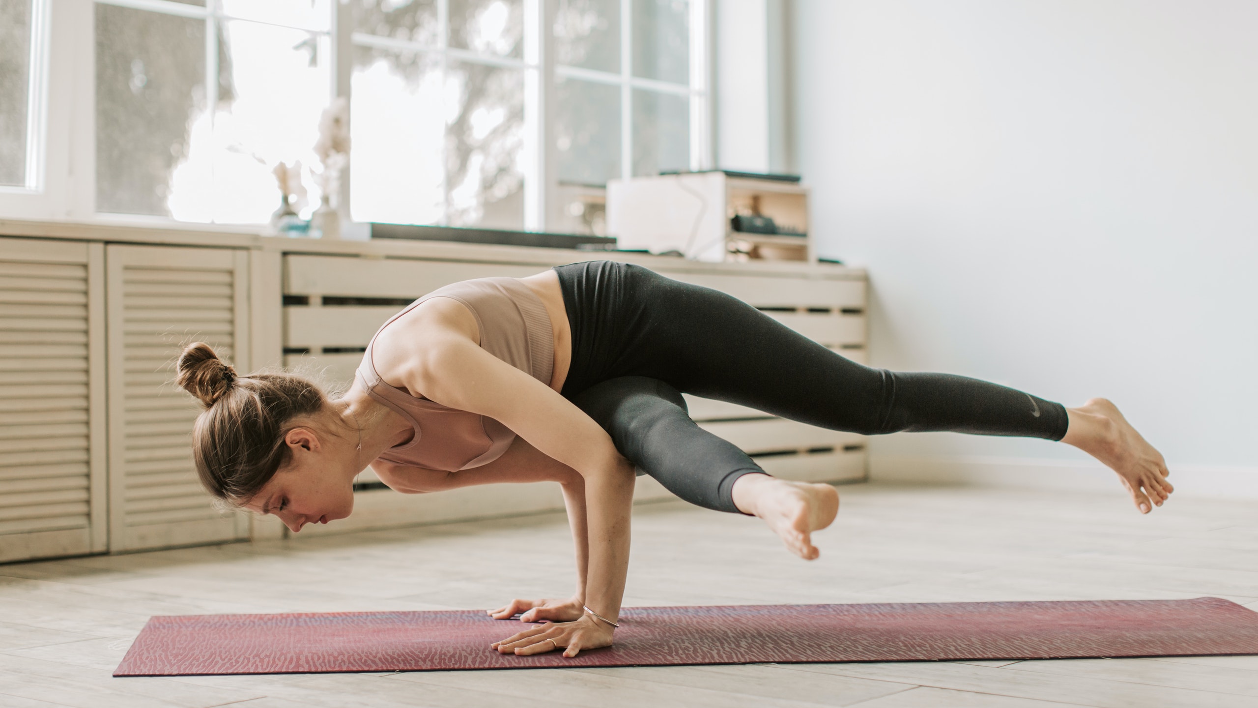 A woman doing yoga